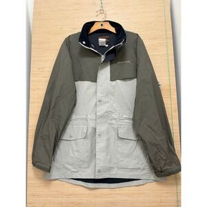 Stearns Dry Wear Mens Medium Rain Jacket 8176 Olive Tan Hooded Fishing‎ Parka